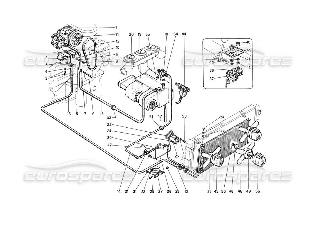 ferrari 512 bb système de conditionnement d'air schéma des pièces