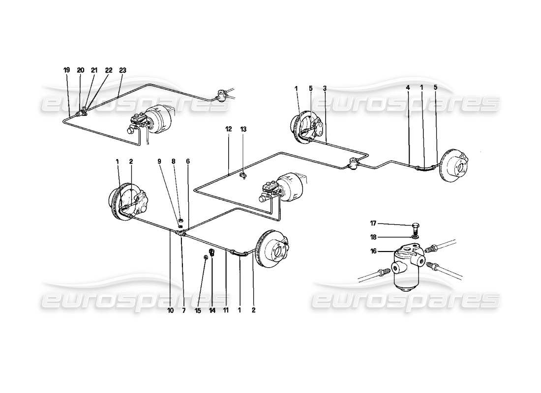 ferrari 412 (mechanical) système de freinage schéma des pièces