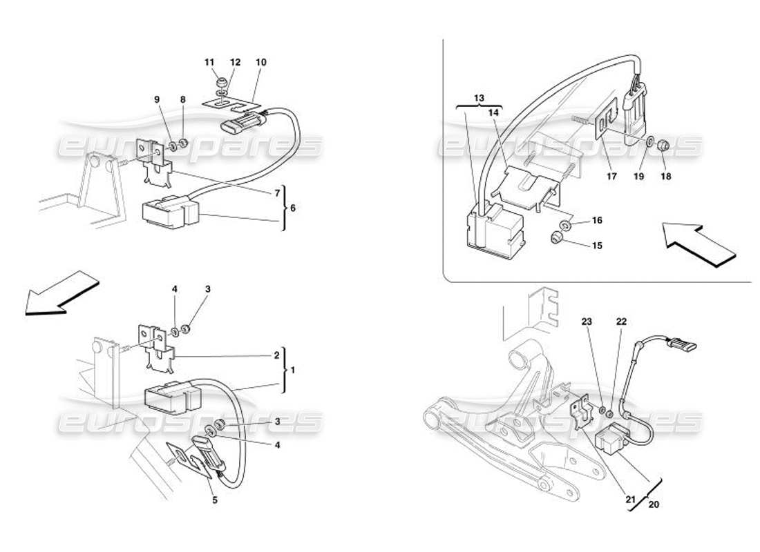 ferrari 575 superamerica capteurs d'accélération schéma des pièces