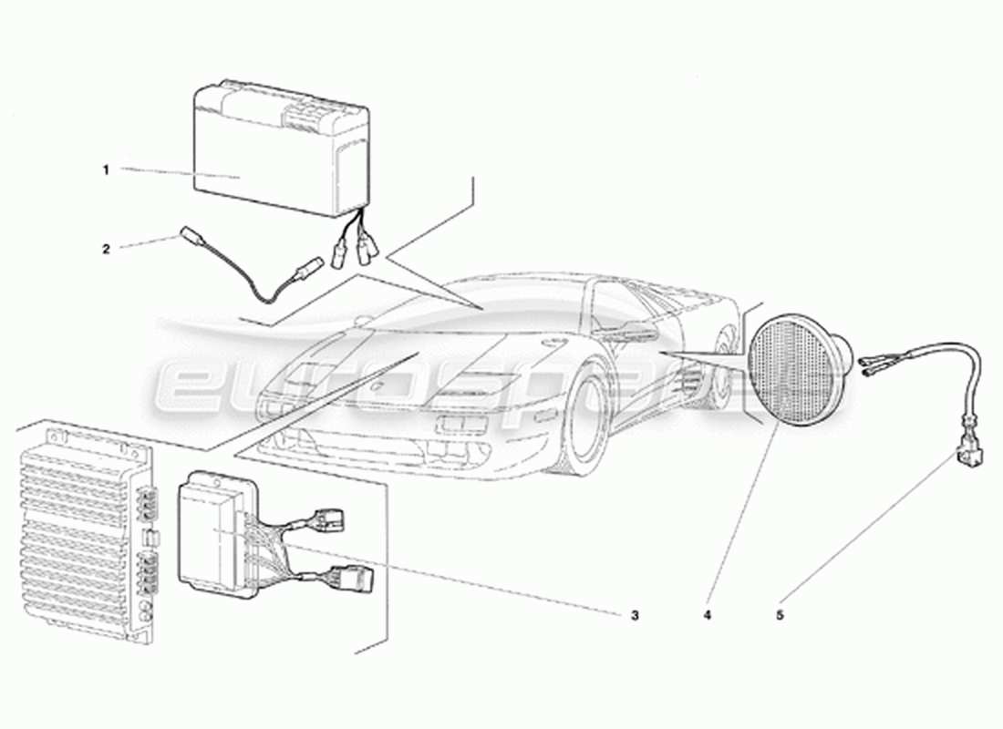 lamborghini diablo vt (1994) ensemble radio (valable pour la version canadienne - avril 1994) schéma des pièces