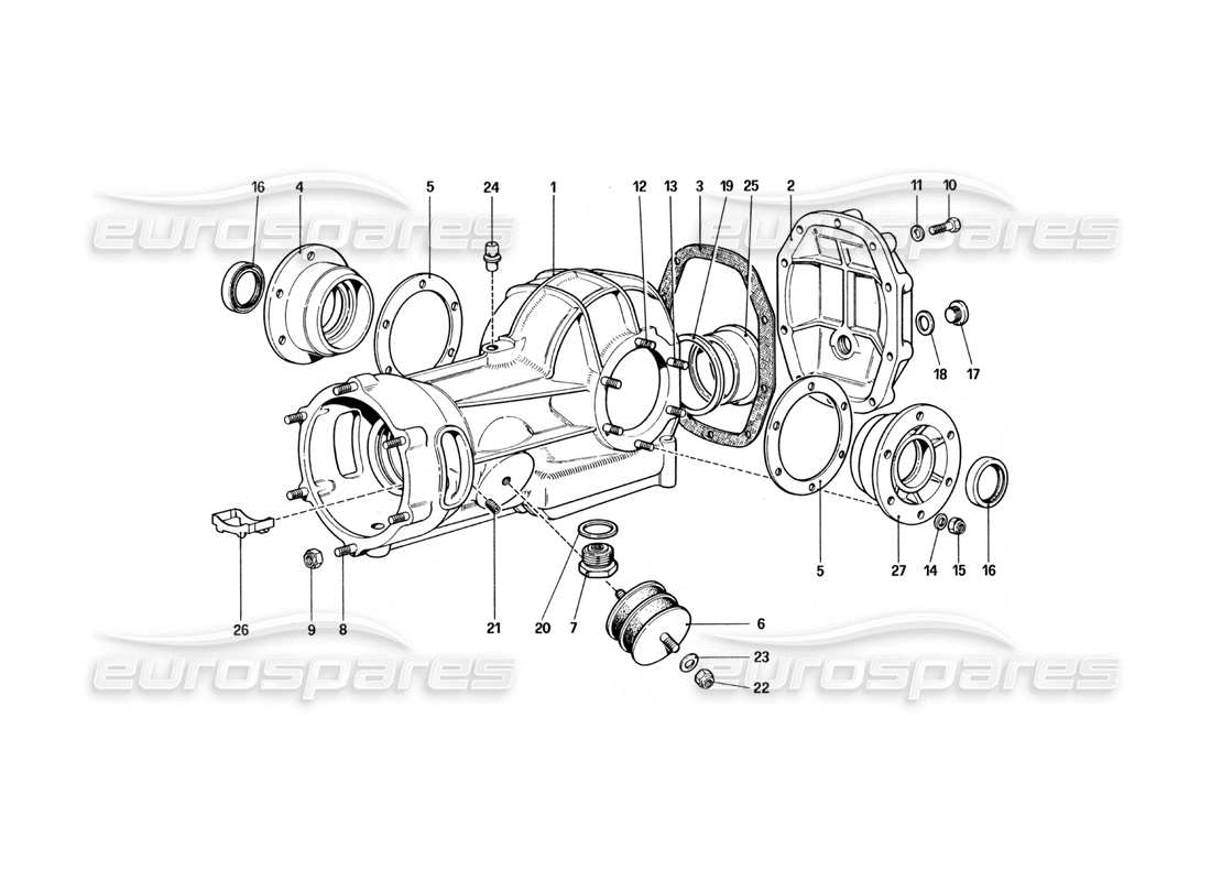 ferrari 400 gt (mechanical) schéma des pièces du boîtier de différentiel