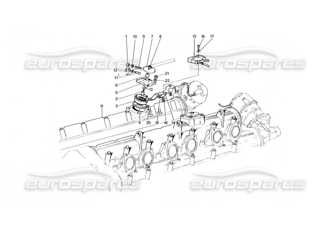 ferrari 400 gt (mechanical) dispositif de ralenti rapide schéma des pièces