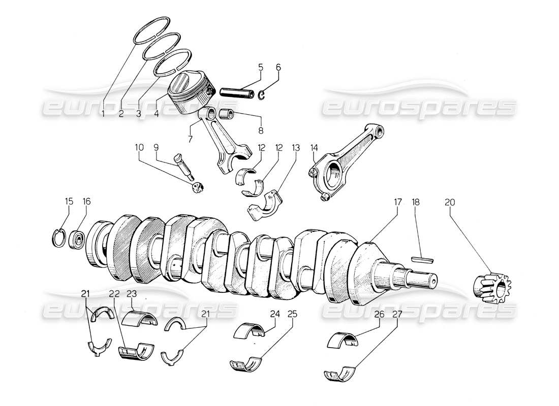 lamborghini countach lp400 diagramme de pièce de vilebrequin