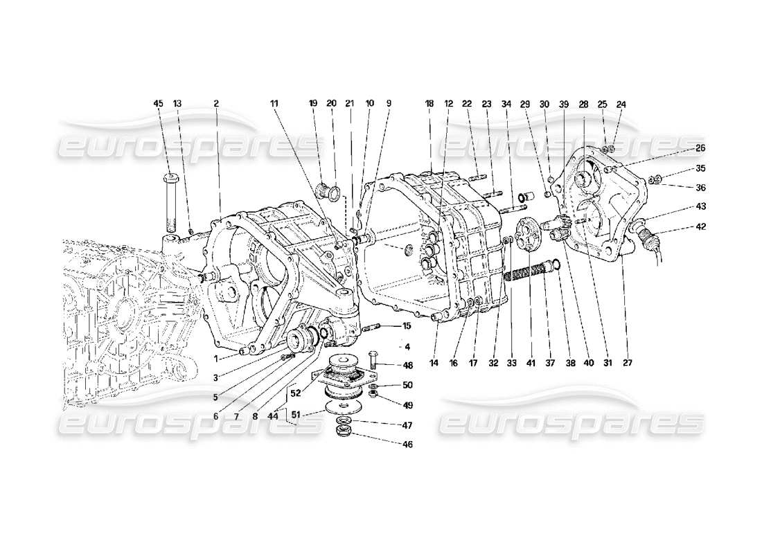 ferrari f40 schéma des pièces de la boîte de vitesses