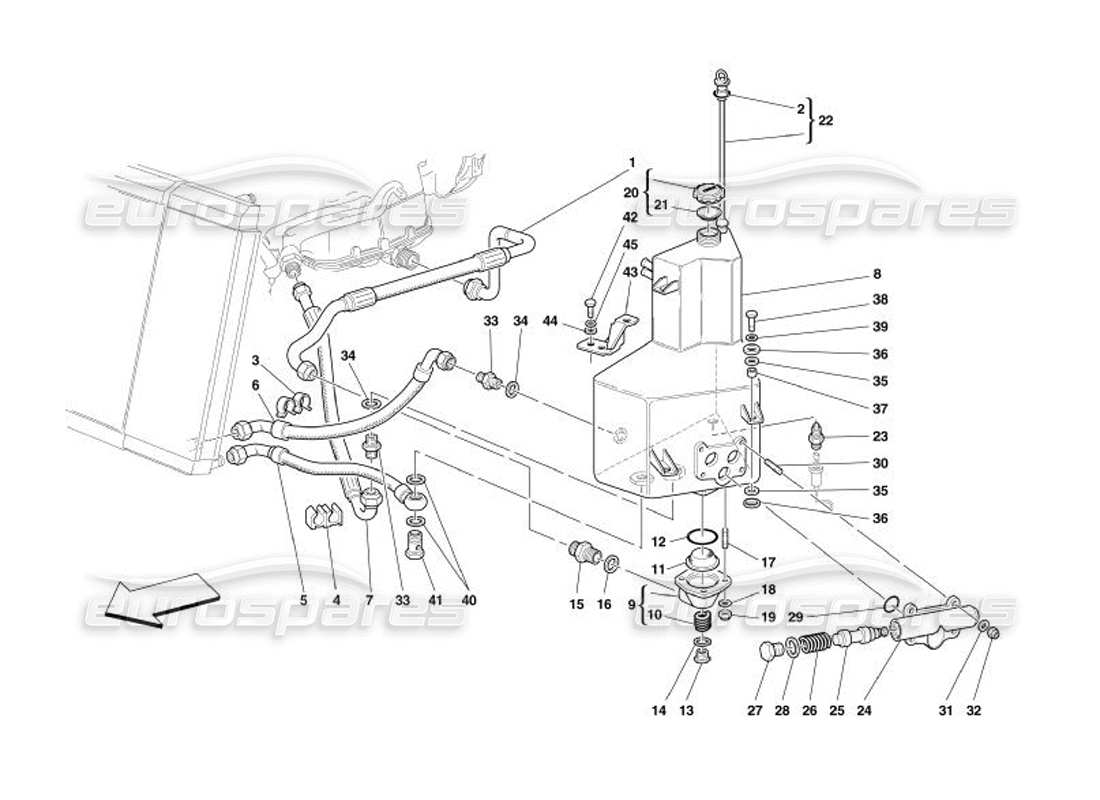 ferrari 575 superamerica système de lubrification - réservoir schéma des pièces