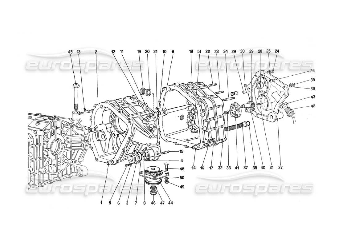 ferrari 288 gto carter de boite de vitesses schéma des pièces