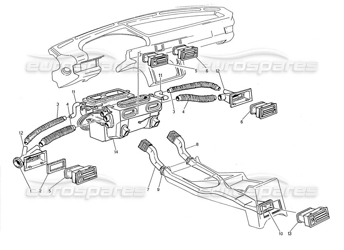 maserati 2.24v ventilation schéma des pièces