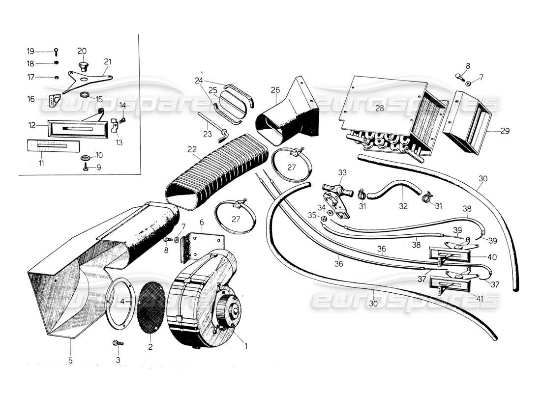 lamborghini countach lp400 chauffage schéma des pièces
