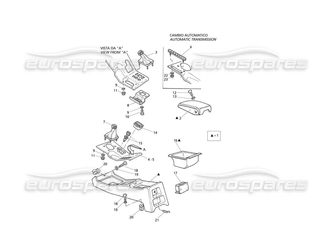 maserati qtp v8 evoluzione console schéma des pièces