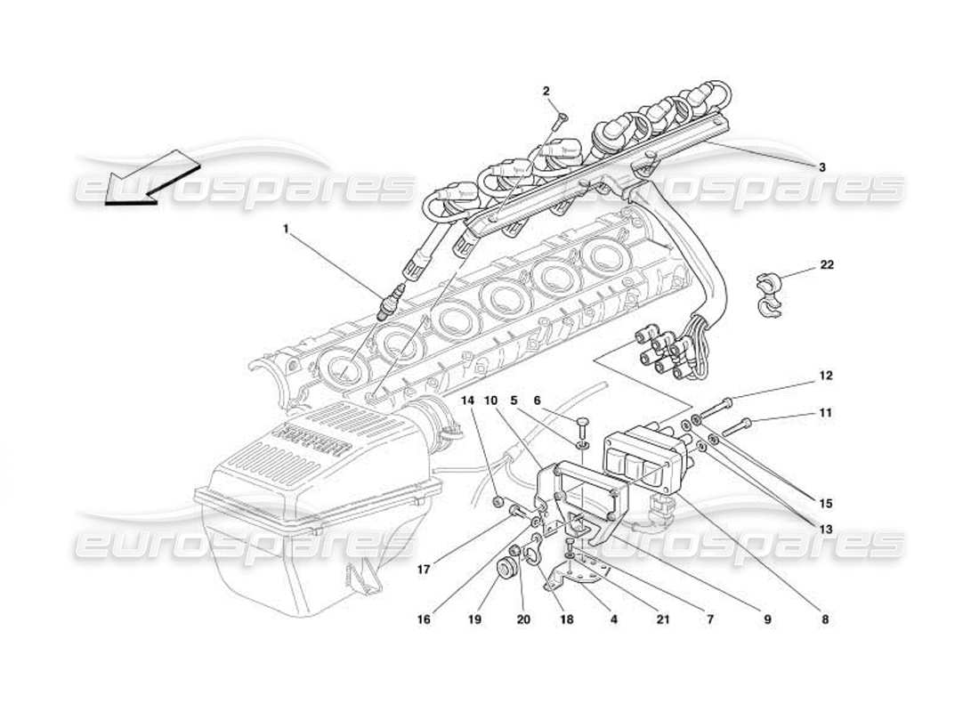 ferrari 550 barchetta schéma des pièces du dispositif d'allumage