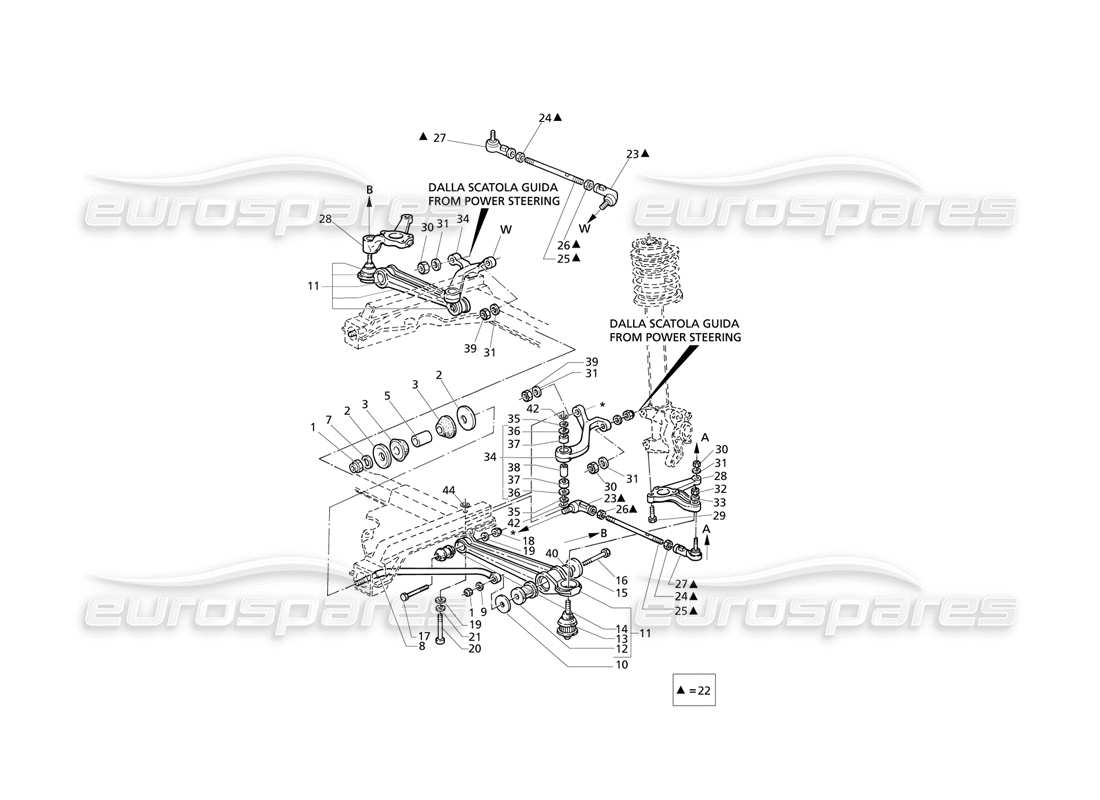 maserati qtp v8 evoluzione suspension avant schéma des pièces