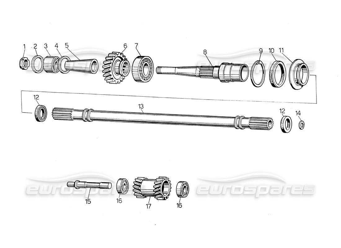lamborghini countach lp400 boîte de vitesses (pièces moulées) schéma des pièces