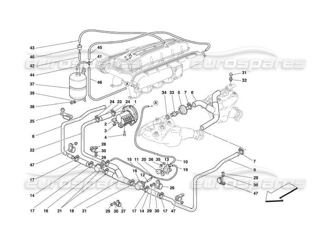 ferrari 550 barchetta pompe à air secondaire schéma des pièces