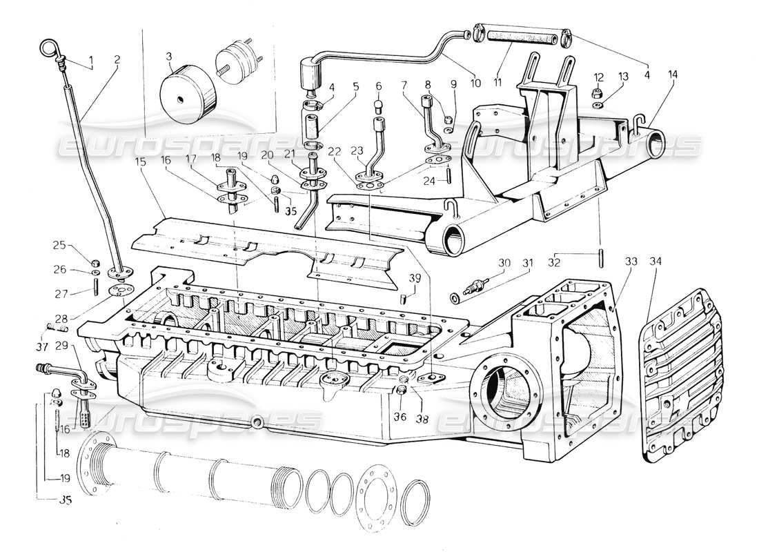 lamborghini countach 5000 qvi (1989) diagramme des pièces du puisard