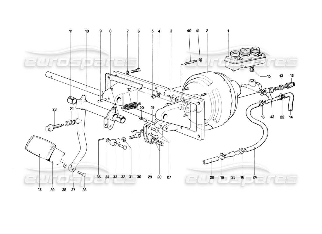ferrari 400i (1983 mechanical) commande hydraulique des freins (400 automatique - valable pour les versions rhd) schéma des pièces