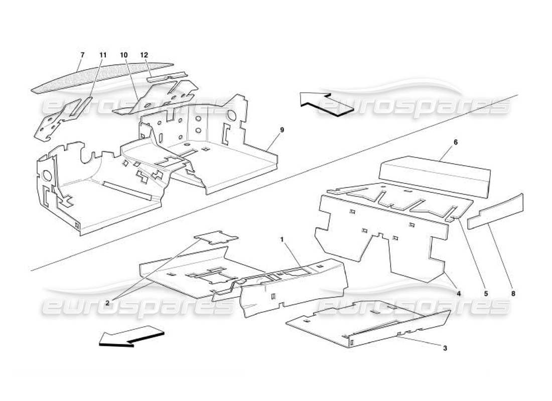 ferrari 550 barchetta isolations de l'habitacle -pas pour gd- schéma des pièces