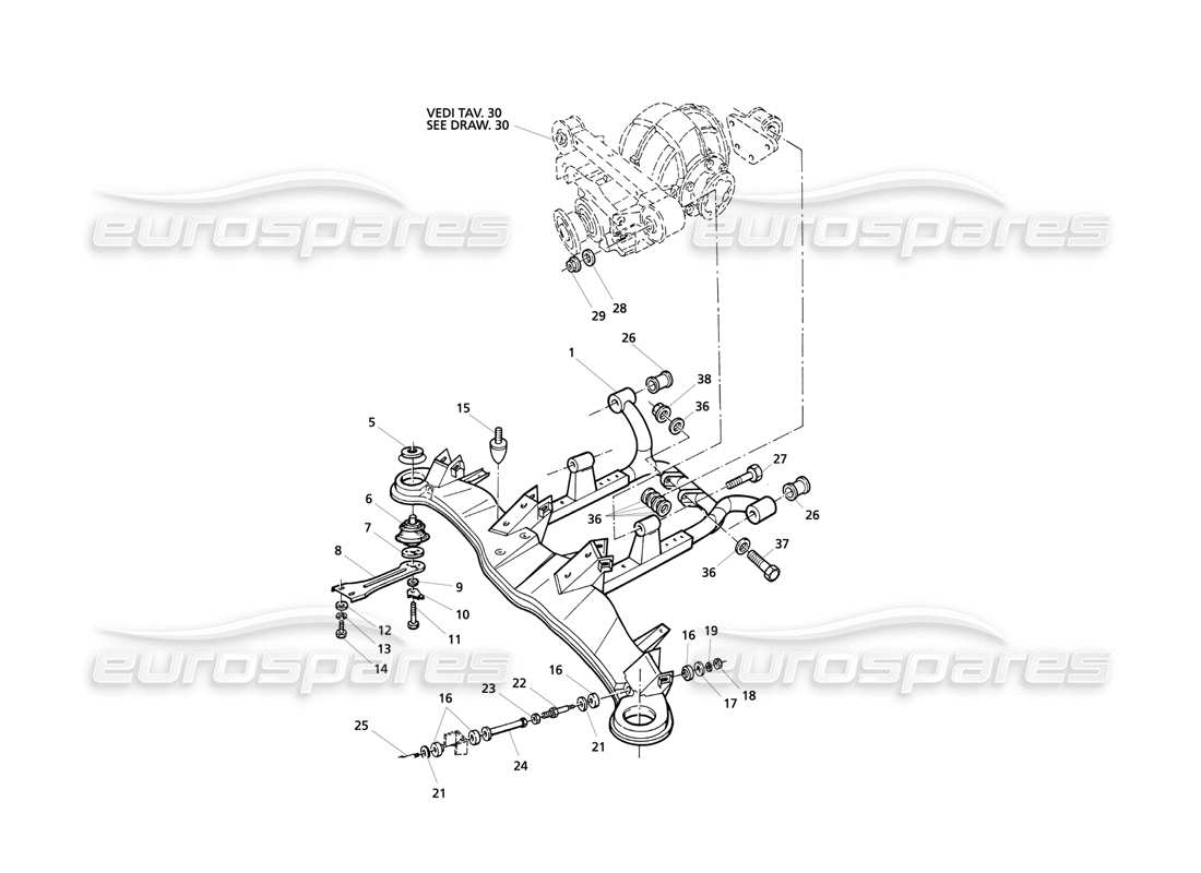 maserati qtp v6 evoluzione suspension arrière schéma des pièces