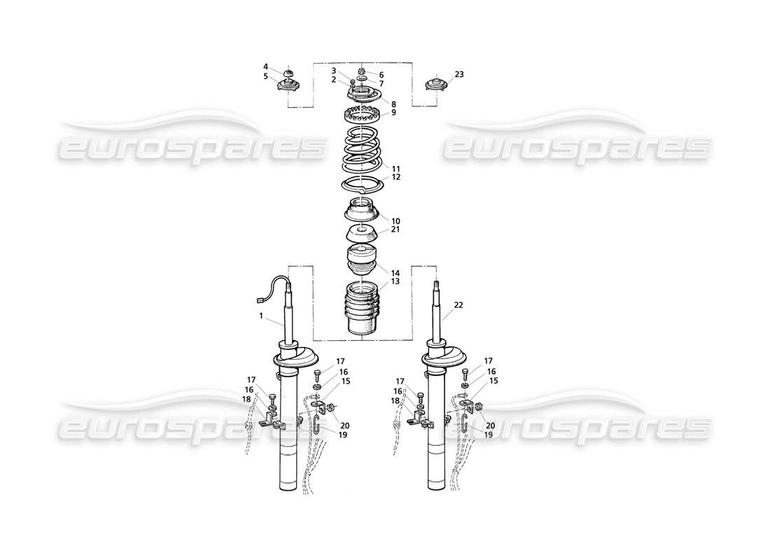 maserati qtp v6 evoluzione amortisseur avant schéma des pièces