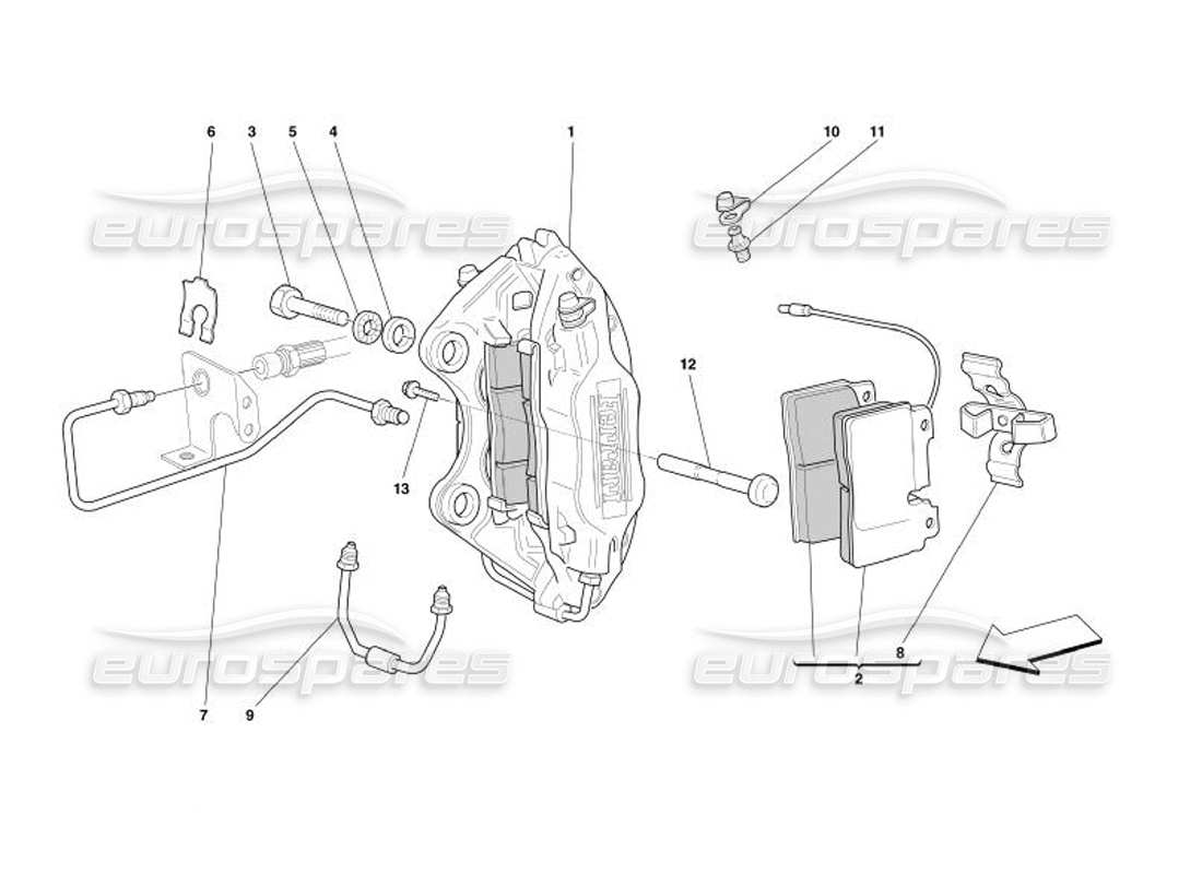 ferrari 575 superamerica schéma des pièces de l'étrier pour frein avant