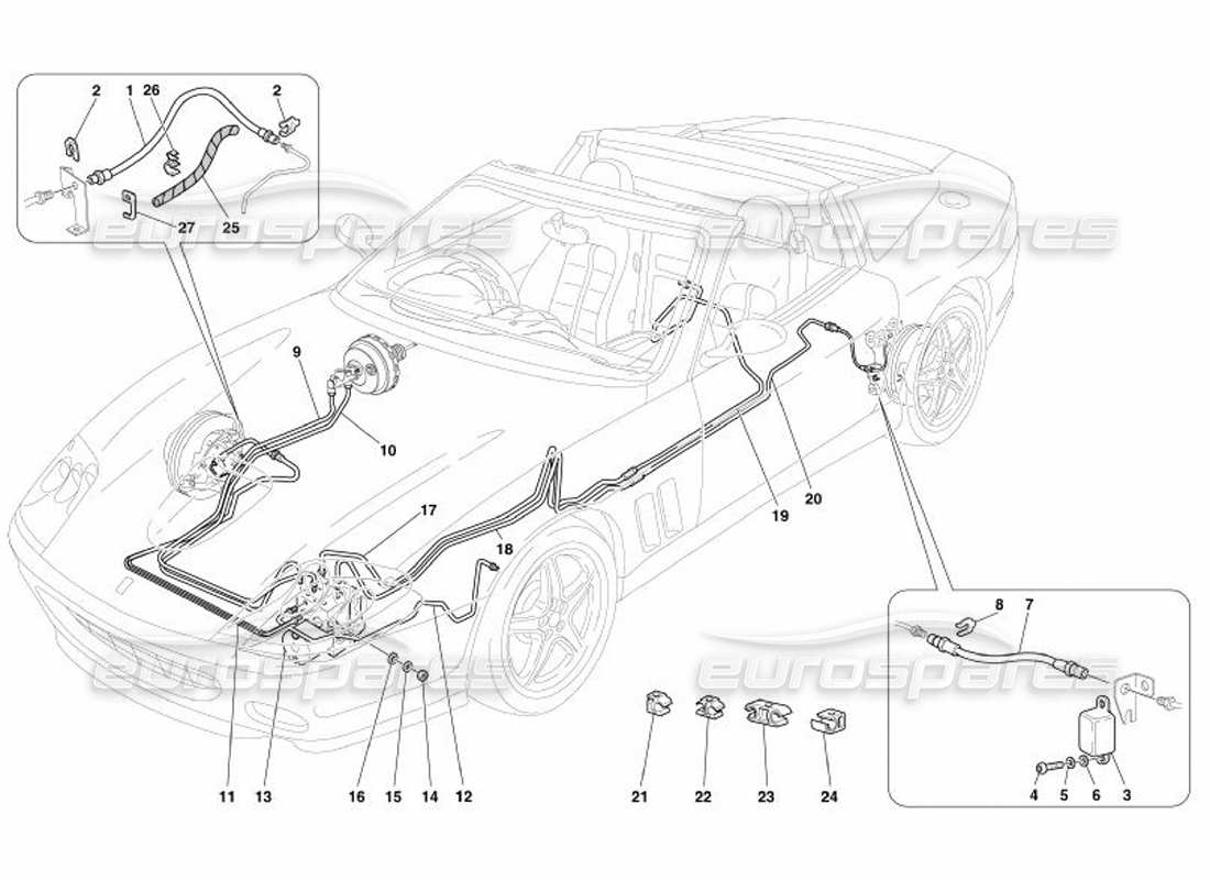 ferrari 575 superamerica système de freinage -valable pour gd- schéma des pièces