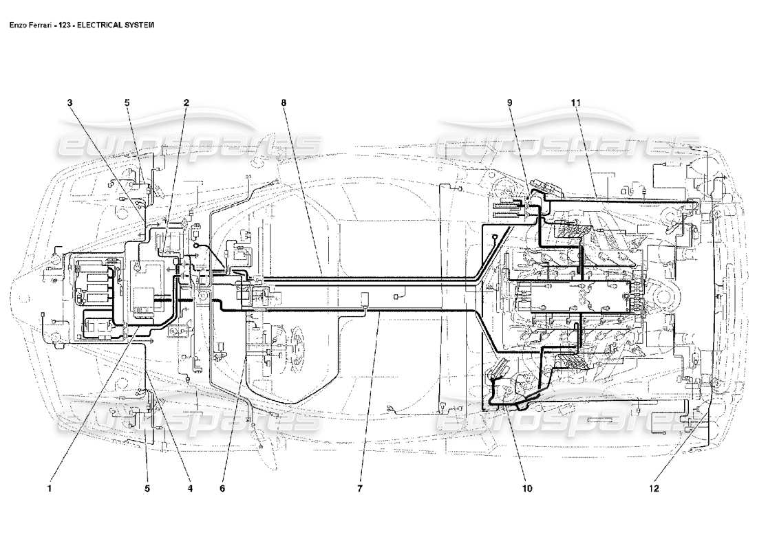 ferrari enzo système électrique schéma des pièces