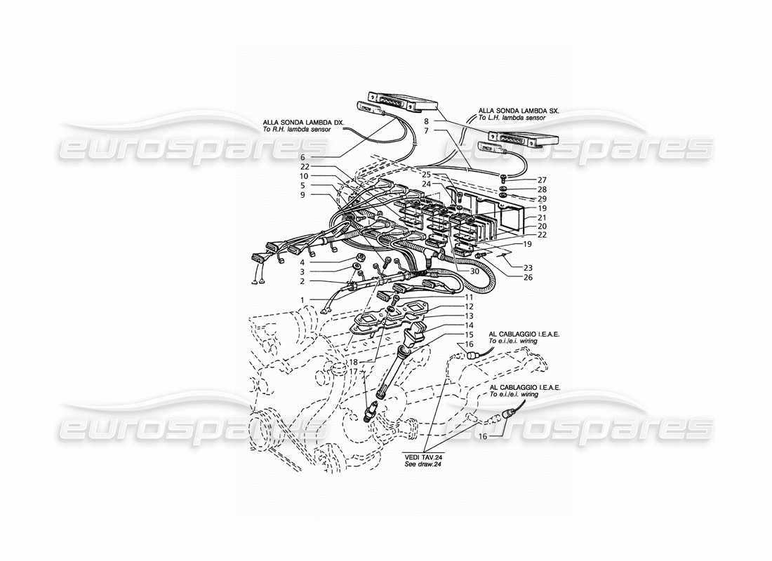 maserati qtp. 3.2 v8 (1999) système de mise à feu schéma des pièces