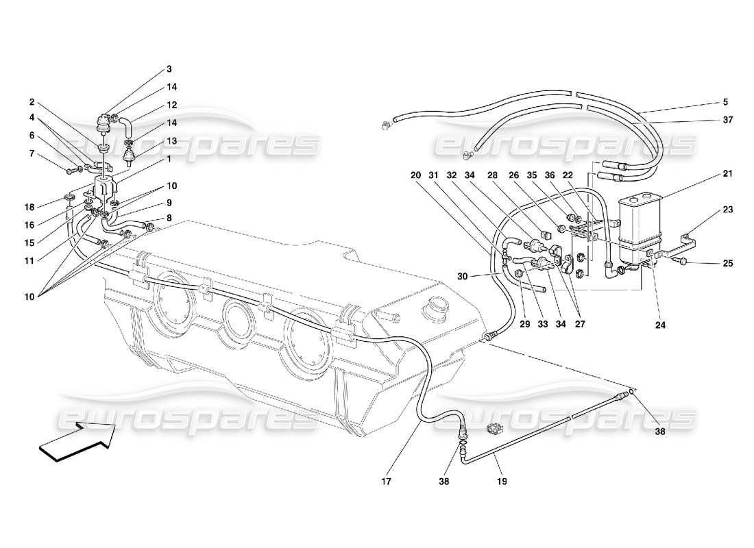 ferrari 456 gt/gta anti-évaporation. appareil – pas pour les états-unis, le cdn et l'aus de car ass. n° 26913 schéma des pièces