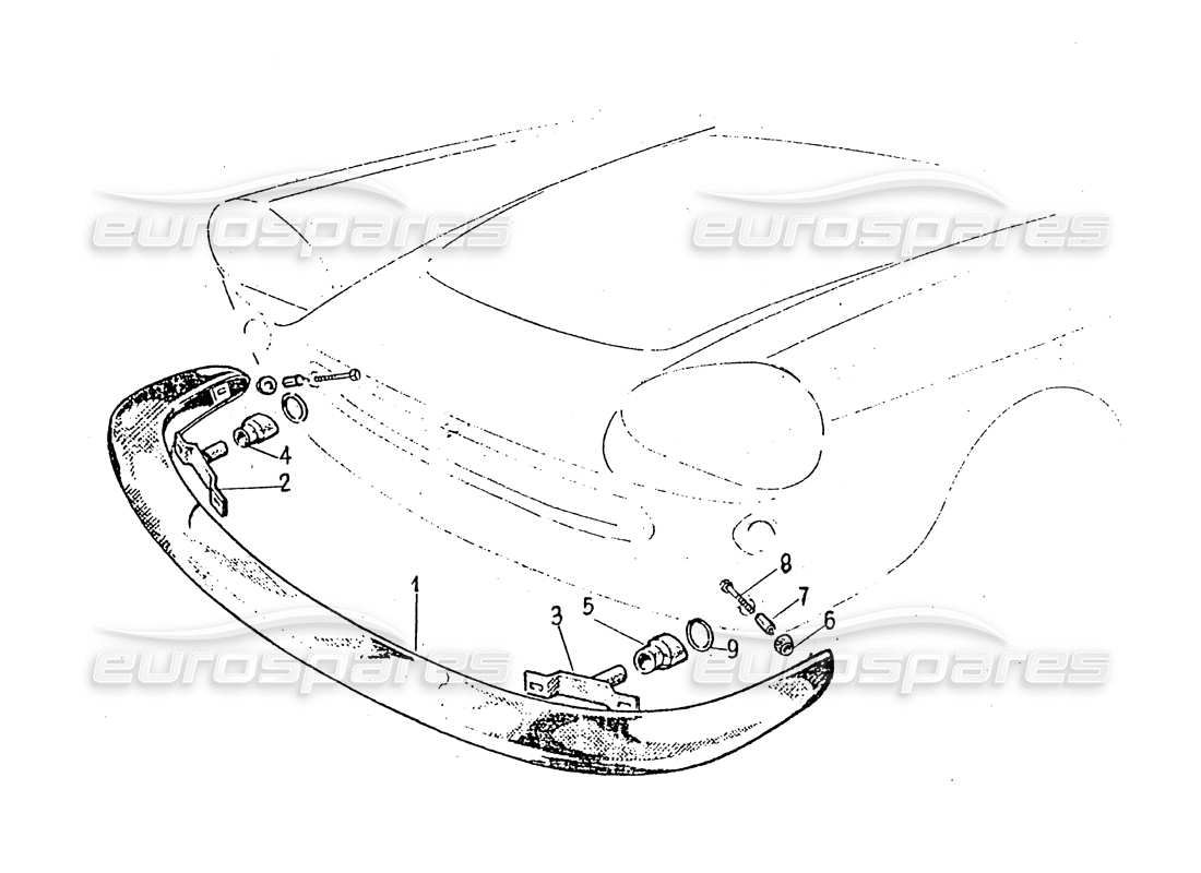 ferrari 330 gt 2+2 (coachwork) pare-chocs avant série 1 (selon gsfvn 566 - selon gdfvn 59) schéma des pièces