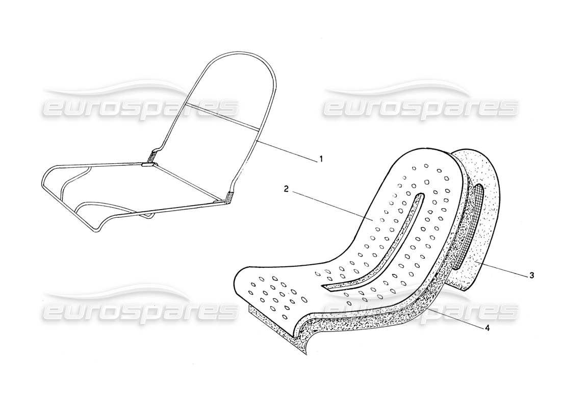 ferrari 206 gt dino (coachwork) schéma des pièces des cadres de siège