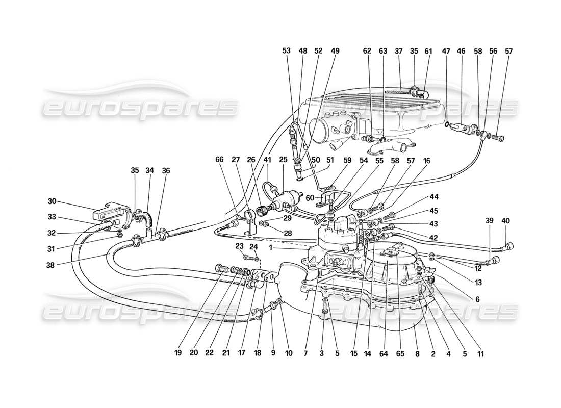 ferrari 328 (1988) conduites de distributeurs de carburant (pour la version ch88) schéma des pièces