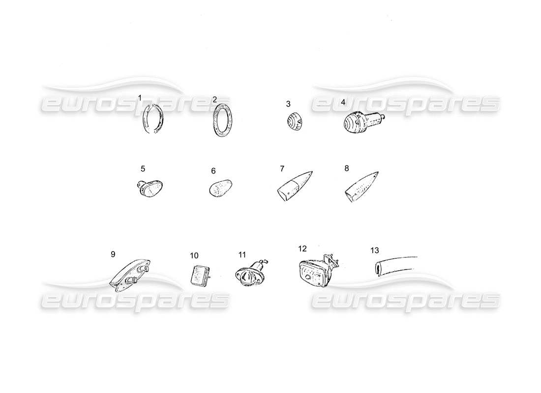 ferrari 250 gt (coachwork) diagramme des pièces des lumières