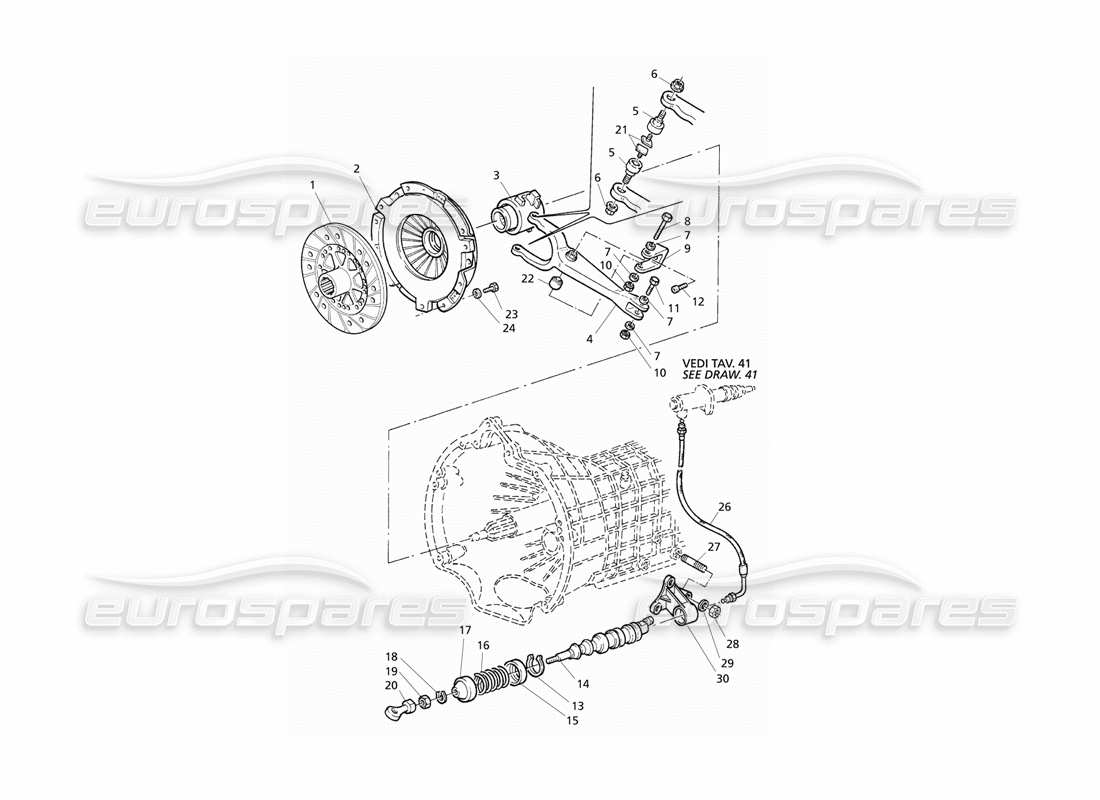 maserati qtp v6 evoluzione schéma des pièces d'embrayage
