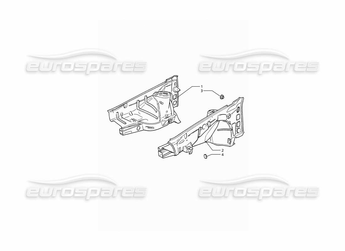 maserati ghibli 2.8 (abs) coque de carrosserie : diagramme de pièces des panneaux intérieurs