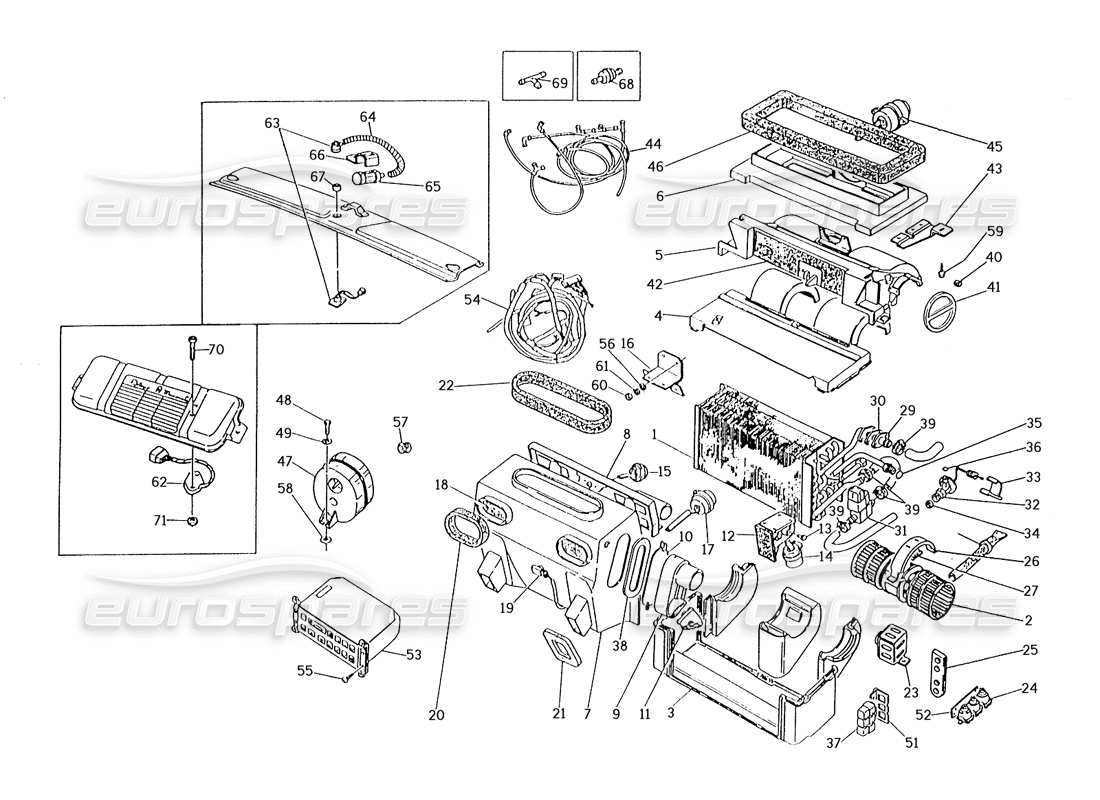 maserati karif 2.8 ensemble de climatiseur automatique (voitures à direction gauche) schéma des pièces