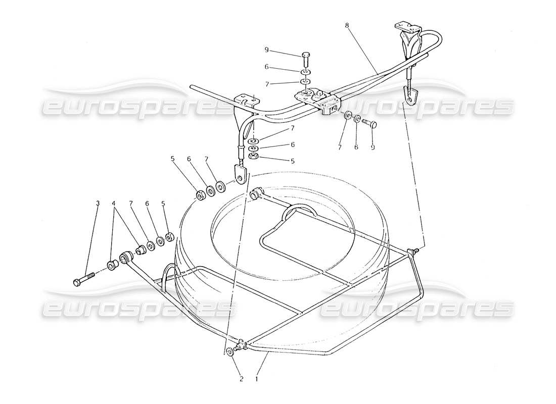 maserati karif 2.8 dispositif de levage de roue de secours schéma des pièces