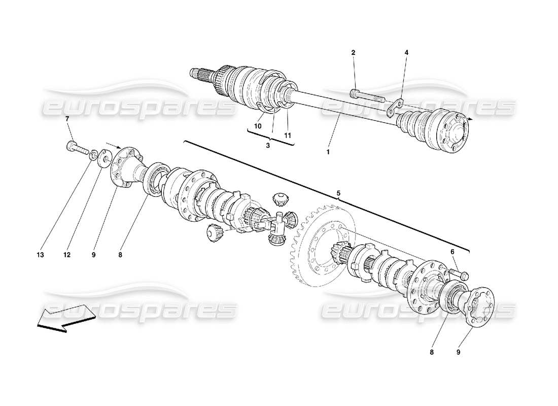 ferrari 456 gt/gta différentiel et arbre d'essieu - pas pour 456 diagramme de pièces gta
