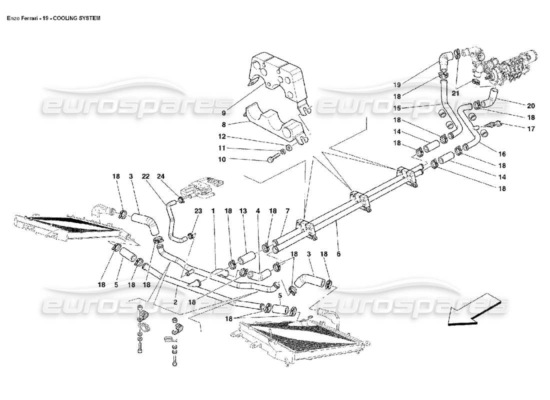 ferrari enzo système de refroidissement schéma des pièces