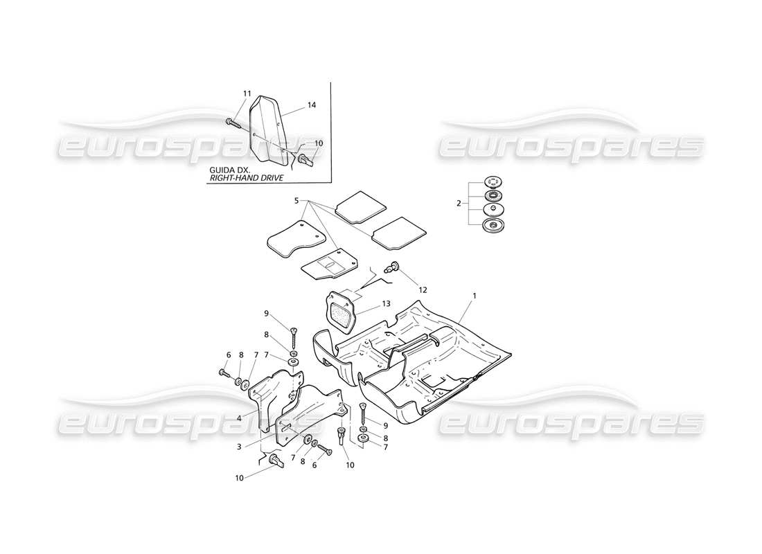 maserati qtp v8 evoluzione diagramme des pièces de tapis