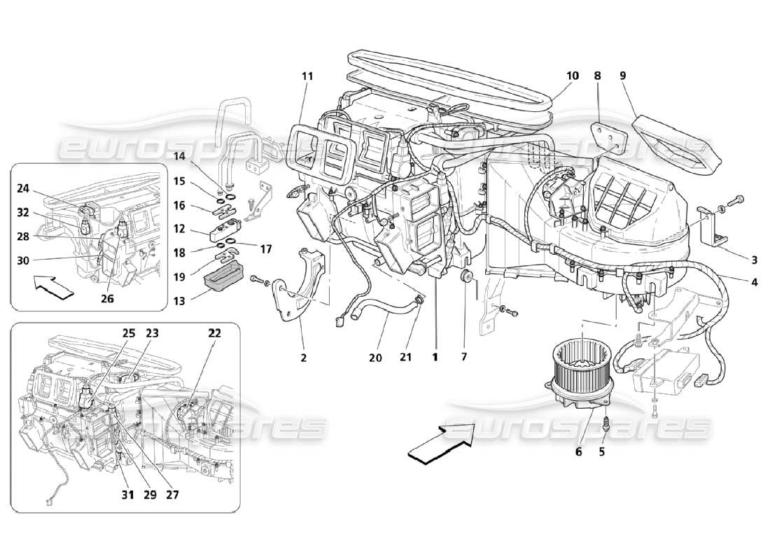 maserati qtp. (2006) 4.2 groupe ac : diagramme de pièces des pièces du tableau de bord