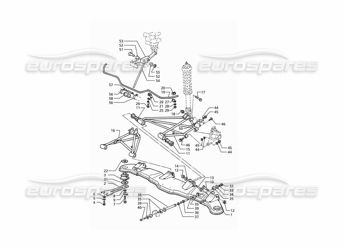 maserati ghibli 2.8 (abs) suspension arrière schéma des pièces