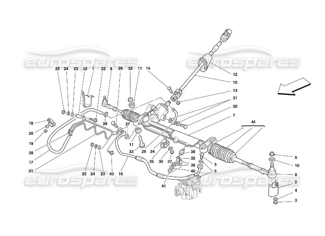 ferrari 456 gt/gta boîte de direction hydraulique et serpentine – valable pour le schéma de pièces gd