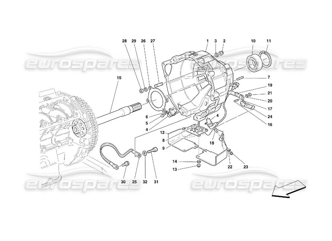 ferrari 456 gt/gta carter d'embrayage -valable pour 456 gta schéma des pièces