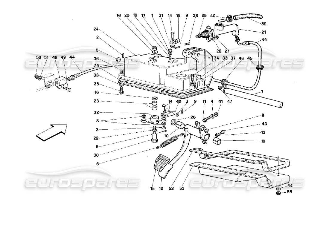 ferrari 512 tr contrôle de libération clutch -valable pour gd- diagramme des pièces