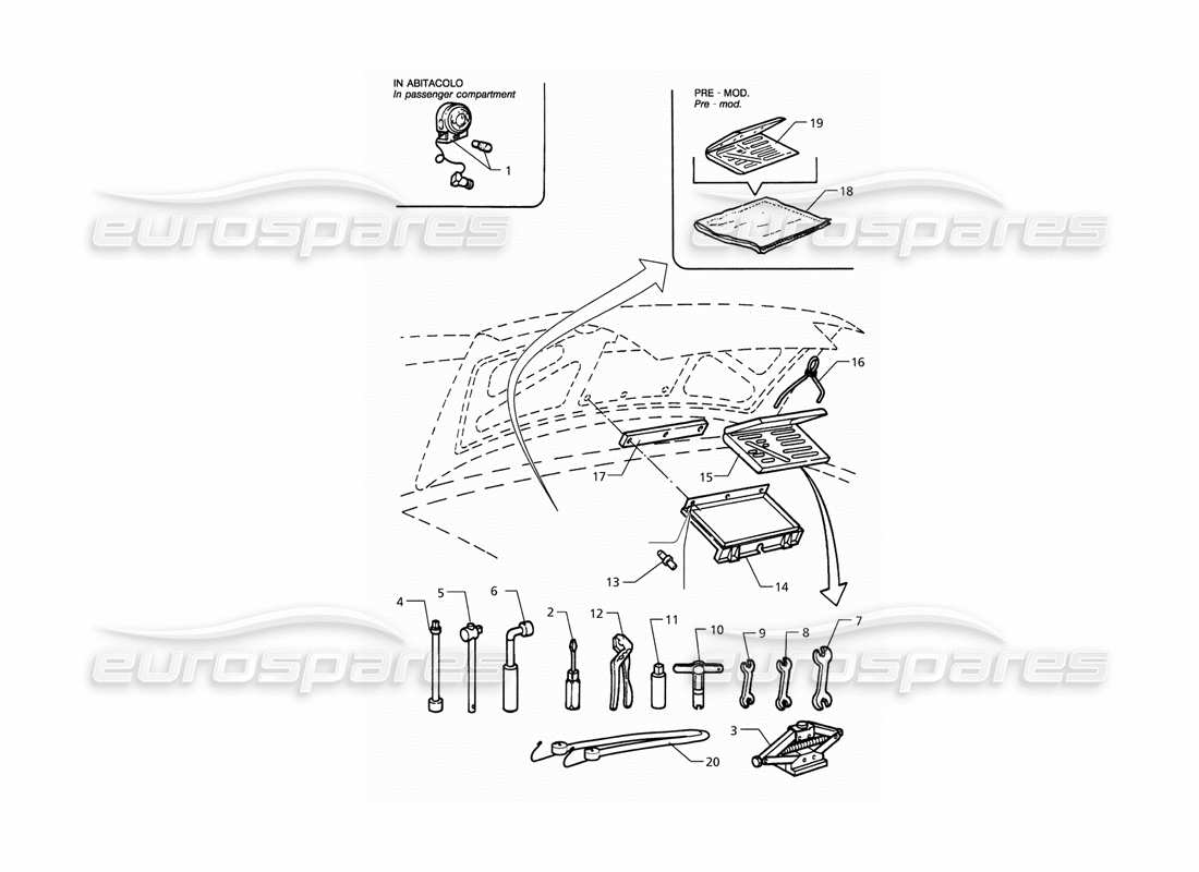 maserati qtp. 3.2 v8 (1999) outils schéma des pièces