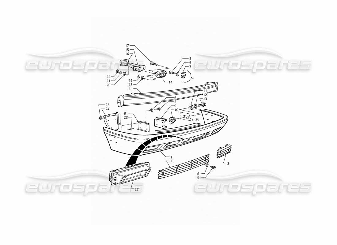 maserati qtp v6 (1996) pare-chocs arrière schéma des pièces