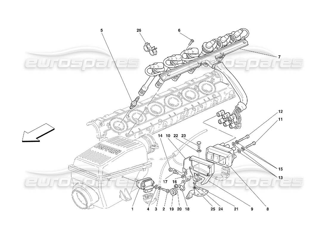 ferrari 456 gt/gta schéma des pièces du dispositif d'allumage