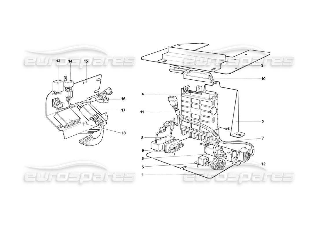 ferrari mondial 3.2 qv (1987) cartes électriques secondaires - pour ch88 diagramme de pièce