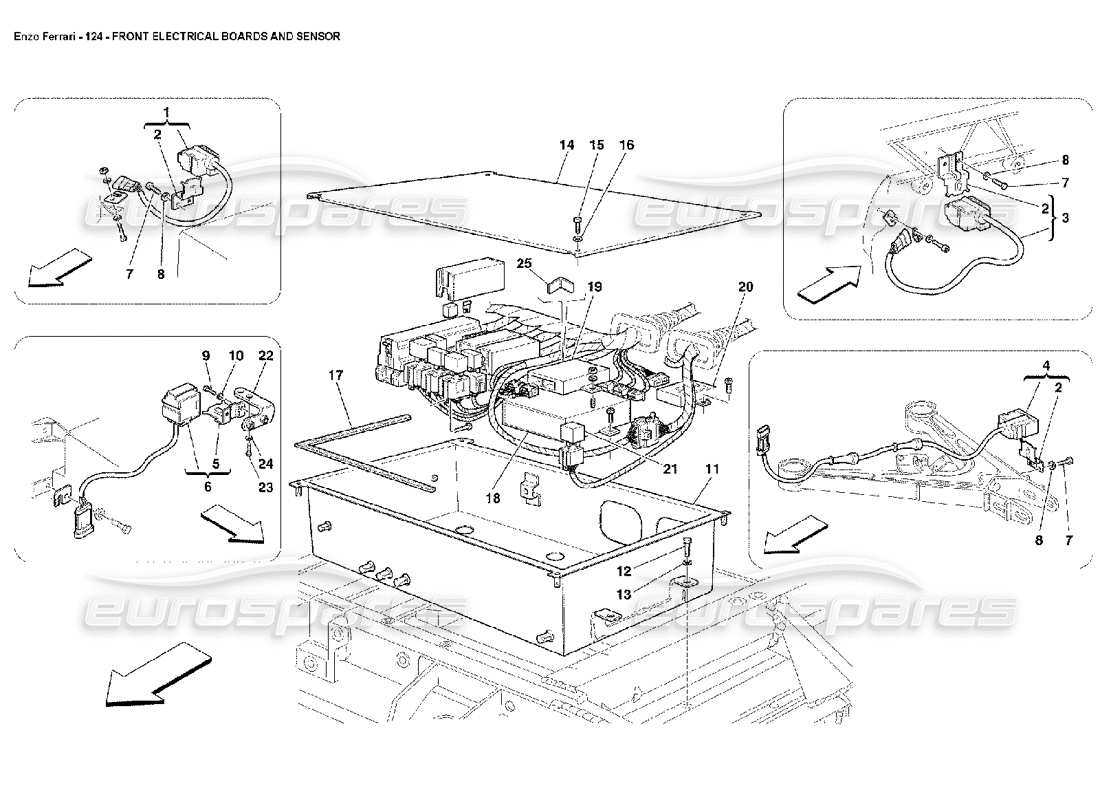 ferrari enzo cartes électriques avant et capteur schéma des pièces