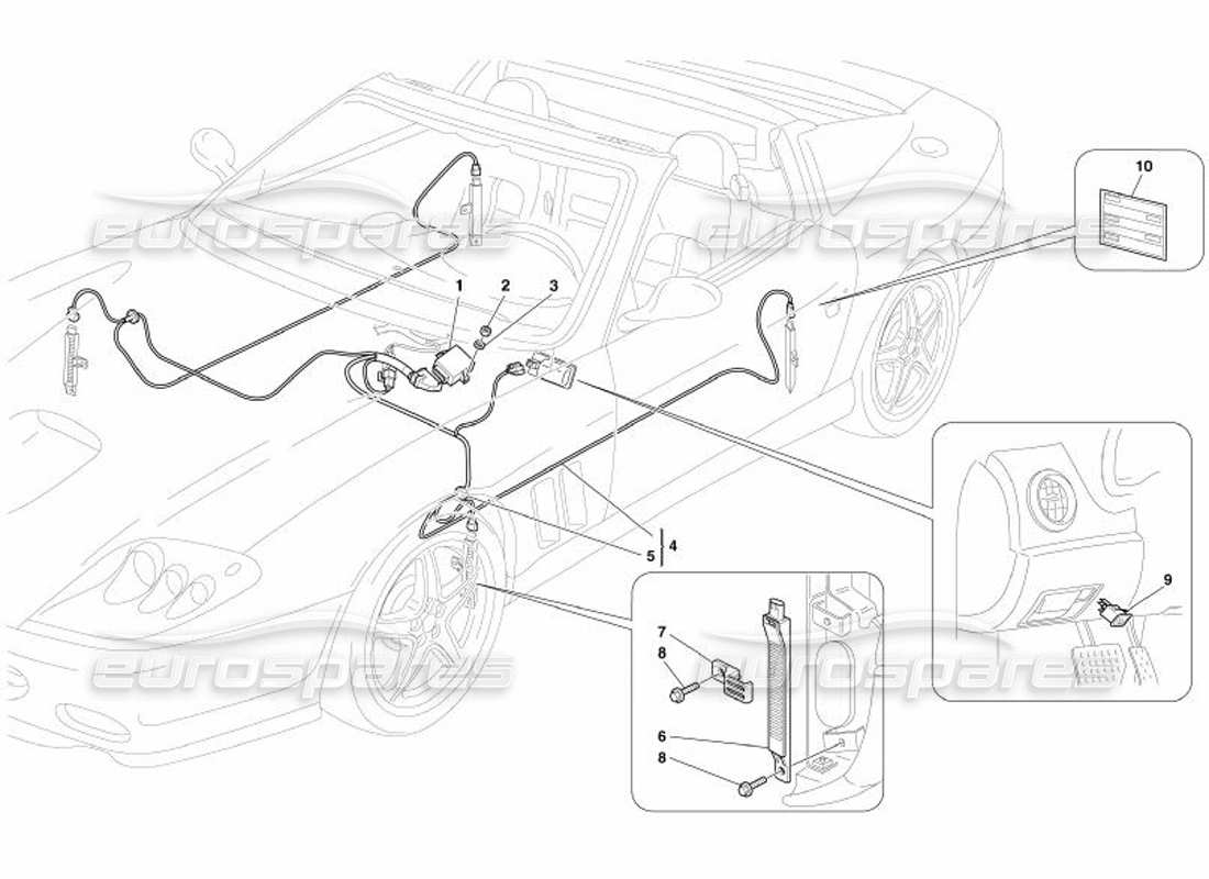 ferrari 575 superamerica système de contrôle de la pression des pneus - pas pour j - schéma des pièces