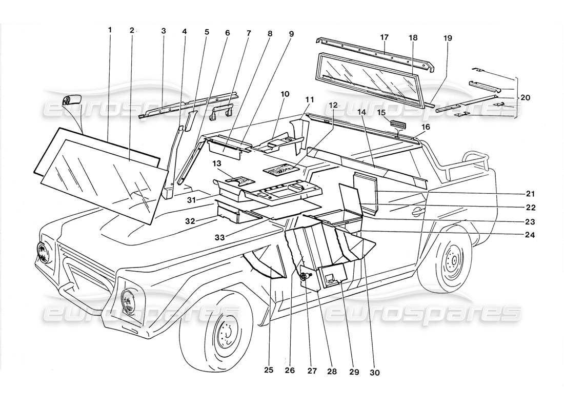 lamborghini lm002 (1988) diagramme des pièces des éléments internes
